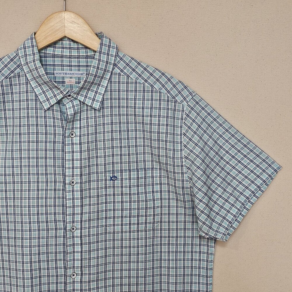 Southern Tide Short Sleeve Button Down Tailored Fit L
